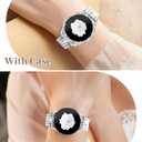 JR.DM Diamond Bands with Bling Case Women ONLY Compatible with Samsung Galaxy Watch 7/6 40mm 44mm, 20mm watch band with Protective Cover Bumper Silver Gold Luxury Metal Bracelet Replacement Strap