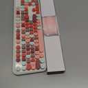 FOPETT 2.4GHz Wireless Keyboard and Mouse Set with Switch Button - Full-Size Keyboard - Compatible for Windows/Laptop/PC/Notebook/Smart TV and More - White Colorful