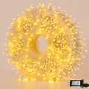 YEGUO 165ft 500 LED Christmas Lights Outdoor Waterproof, Clear Wire String Lights Indoor Plug In, 8 Modes Fairy Light for Christams Party Wedding Tree (Warm White)