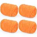 Super Chunky Yarn for Hand Knitting Blanket 4.4Lb, Soft Chenille Yarn for Crocheting, Bulky Fluffy Yarn for Knitting, Plush Thick Jumbo Crochet Yarn, 4 Big Pack (49.4yds, 1.1Lb Each Skein) (Orange)