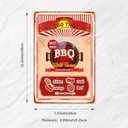 BBQ TIME Best Meat BBQ Ingredients Chicken Steak Sausage Beef, Vintage Tin Metal Sign Outdoor Retro - Funny Distressed Grilling Sign for Home Decorating, Great Gift Idea, 8 x 12 Inch