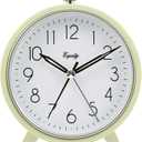 Equity 20090 5 Inch Silent Sweeping Quartz Metal Alarm Clock, Light Green