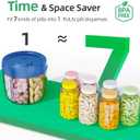 2 x PULIV Portable Pill Dispenser Bottle, Vitamin Organizer with 7 Compartments, Holds Plenty of Supplements with Anti-Mixing & Wide Openings Design, Easy to Retrieve Meds, Includes 20 Labels Royal Blue