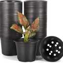 100-Pack 0.5 Gallon Flexible Plant Nursery PotsThickened Soft Plastic Seedling Pots,Seed Starting Pot Flower Plant Container for Succulents, Seedlings, Cuttings, Transplanting(Black)