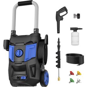 Electric Pressure Washer - 5000PSI Max 3.0GPM with 20FT Hose, 35FT Power Cord High Power Washers Electric Powered 4 Nozzles for Cleaning Patios, Cars, Gardens, Driveways and Outdoor Surfaces