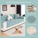 Velvet Couch Covers for Sofa, Sofa Covers Washable Sectional, Small Anti-Slip Sofa Slipcovers for Armrest and Backrest(1pc, Green, 28"×28")