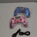 2 Pack Wireless Controller for PS4, Controller for Sony PlayStation 4, Double Shock 6-Axis Motion Sensor, Sensitive Touch Pad, Built-in Speaker & 3.5mm Headset Jack, Compatible with PS4/Pro/Slim (Pink+Blue)