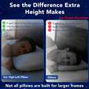 7" High Loft Memory Foam Pillow for Side Sleepers, Extra Thick Firm Pillow for Broad Shoulders & Large Frames, Designed to Stay Elevated, High Profile Pillow with Breathable Washable Cover