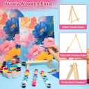 42 Pcs 8x10 Inch Canvas and Easel Set, Art Canvas Boards with Easel Stand Bulk, Mini Acrylic Paint & Brushes Set, Sip and Paint Kit for Adults Couples Date Night Painting Party Activities