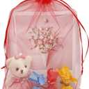 Jexila 50 Pack Red Organza Gift Bags 8X12 inch Mesh Valentines Drawstring Gift Pouch Party Favor Christmas Goody Treat Bags