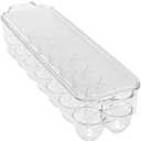 Kitchen Details Egg Crate | Dimensions: 14.5"x4.5"x2.9" | Fits 14 Eggs per Crate | Stackable | BPA Free | Easy Pull Handles | Kitchen Organization | Clear