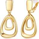 Gold Silver Clip On Dangle Earrings for Women Fashion Jewelry