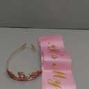 MEANT2TOBE 5th Birthday Sash and Tiara for Girls - Fabulous Glitter Sash & Stars Rhinestone Pink Premium Metal Tiara for Girls, 5th Birthday Gifts for Princess Party