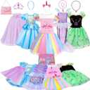Meland Princess Dress Up - Dress Up Clothes for Girls with Toys,Christmas Birthday Gift for Toddler Girls 3,4,5,6,7,8 Years (Pink)
