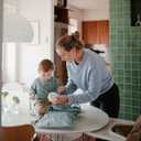 mushie Water Resistant Wet Bags | Large & Small Reusable Storage Bag for Baby Items and Travel | Zippered Pockets with Handle | Machine Washable, Set of 2 (Fog)