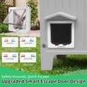 Rockever Cat House with Escape Door, Easy Clean Elevated Waterproof Shelter | Outdoor indoor breathable comfortable cat home, all-season refuge shelter for feral cats, with Heated Pad and Linner, Grey M