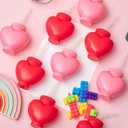 Amyhill 24 Pcs Valentine's Day Heart Shaped Cups with Lids and Straws 12 oz Plastic Heart Cups for Kids Party Favors, School Classroom Exchange Prizes Gift