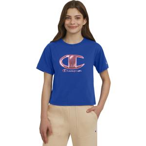 Champion Girls T-Shirts Short Sleeve Crew Neck Loose Fit Graphic Tee Shirt (M)