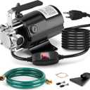Water Transfer Pump, 115V 1/10HP Electric Utility Pump with On/Off Switch 1 * 6ft Water Hoses Kit for Removing Water from Garden Pools Aquariums Hot Tub Draining 1/8 Low Suction