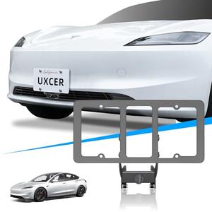 Uxcer License Plate Holder for Tesla Model 3 2024 2025 Highland, Anti-Theft Tesla Front License Plate Frame, No Adhesives & No Drilling Required