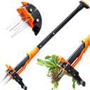 Weed Puller Tool - Stand Up Weed Puller with 4-Claw Steel Head, 39" Retractable Handle & Easy-Eject Mechanism for Dandelions, Clover & More, No Bending or Kneeling - Orange