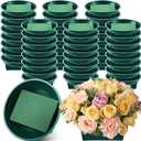 Sabary 48 Pack Large Size 6.3 Inch Floral Foam Round Bowls for Flower Arrangements Round Floral Supplies Flower Foam with Bowl Kit with Floral Foam Blocks for Table Party Wedding Festival Flower