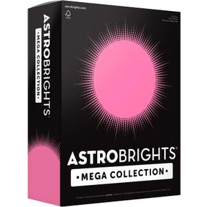 Astrobrights Mega Collection, Colored Paper, Neon Pink, 625 Sheets, 24 lb/89 gsm, 8.5" x 11 - MORE SHEETS! (91673)