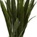 Nearly Natural 35in Artificial Snake Plant, Sansevieria Faux Greenery with Black Planter for Indoor Home Office Decor, Low Maintenance