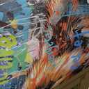 JEAWA Framed Canvas Wall Art - 20x40 In Abstract Painting Decor, Inspirational Graffiti Wolf Pictures, Modern Street Art Prints for Bedroom Living Room Bathroom Home Decoration