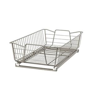 ClosetMaid 11 In. Pull Out Cabinet Organizer, Heavy Duty, Slide Out Pantry Shelves Drawers for Kitchen, Bathroom, Nickel