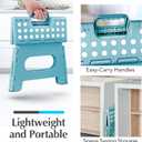 Handy Laundry Folding Lightweight Step Stool - Sturdy Enough to Support Adults and Safe Enough for Kids - Opens Easy with One Flip - Great for Kitchen, Bathroom or Bedroom (Teal - 9 Inch)