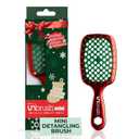 UNbrush Mini Holiday Hair Brush for Pain-Free Brushing On All Wet/Dry Hair Types (Poinsetta Red)