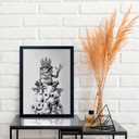 Framed Bathroom Decor Wall Art Wear Crown Frog Toilet Paper Pile - Playful Bathroom wall decor Animal Art black and white canvas wall art print can be hung directly - Frame, 8 "x 10"