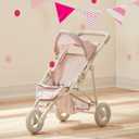 Olivia's Little World Doll Jogging-Style Stroller with Canopy, Storage Underneath, Pink and Cream and Gray, One Size