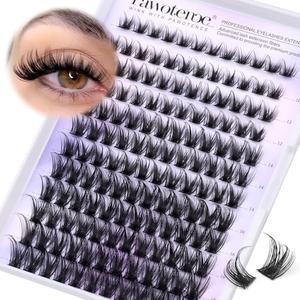 Pawotence Lash Clusters Wispy Cluster Eyelash Extensions 10-18mm Individual Lashes DIY Cluster Lashes Extension Soft Comfortable Eyelash Clusters with Thin Band C. FAIRY clusters