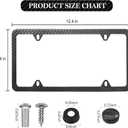 LIN KANG Carbon Fiber License Plate Frames - 2 Pack Black Aluminum Front & Rear Auto Car Tag Holder Covers Printed Carbon Pattern, 4 Hole Gloss Slim Frame with Fasteners and Screw Caps