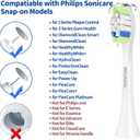 Replacement Toothbrush Brush Heads Compatible with Philips Sonicare Electric Toothbrushes with Click-on System Dupont Bristles for Optimal Plaque Remove, Pack of 10, White
