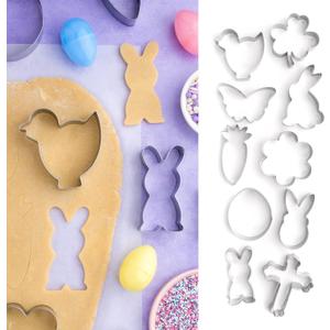 Cookie Cutter Kingdom, Cookie Cutter Set, Cookie Mold for Cakes Biscuits and Sandwiches (Easter 10 pack)