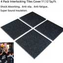 MYOYAY 4 Pack Interlocking Tile 20" x 20 " x 1 Heavy Duty Rubber Flooring Mat Anti-Vibration Anti-Slip Exercise Mats for Gym Equipment and Cushion for Workouts, Cover 11.12 Sq.Ft