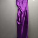 Strapless Satin Dress W/Fold Over Neckline & Back Zipper Closure (9, Purple)