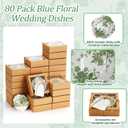 Teenyyou 80 Pack Wedding Favors for Guests Small Ceramic Bowls Bulk Gifts Set 3.3 Inch Sage Green Verdure Design Mini Dipping Bowl Sauce Dish with Cards Box for Party Shower Favor Souvenir, 3.35 inches in diameter. 1.38 inches in height