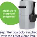 Litter Genie Standard Pail (Silver) | Cat Litter Box Waste Disposal System for Odor Control | Includes 1 Square Refill Bag