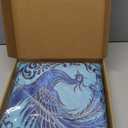 Mahjong Mat Non-Slip 32.68x32.68 Inch | Noise Reduction Game Table Mat with Carrying Bag - for Mahjong, Board Games, Dominoes, Poker Cards, Tabletop GamingBlue/Peacock