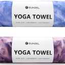 Eunzel Hot Yoga Towel Non-Slip Yoga Mat Towel Ultra-Absorbent Microfiber Towel for Hot Yoga, PilatesBikram and Workout 26.5"x 72" (Z-indigo& Lavender (2 Pack ))