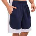 OYGSieg 6 Pack Mens Mesh Athletic Basketball Shorts Gym Shorts with Pockets, Quick Dry Workout Running Shorts Casual for Men (XXXL)