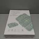 Caperci Original Snackle Box Container - 10-Compartment Divided Snack Serving Tray with Lid & Handle, Built-in 2 Dressing Containers, Leak-Proof, Dishwasher Safe, BPA-Freen (Mint Green)