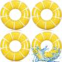 Sumind 4 Pcs 24 Inches Inflatable Pool Floats for Kids, Cute Pool Floaties Tube, Fruit Swim Tube Rings Bulk for Kids Girls Boys, Lake Beach Outdoor Party Decoration Summer Vacation Holiday