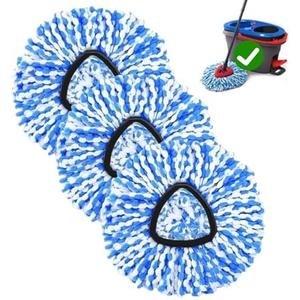 3-Pack Spin Mop Replacement Head for O-Ceda RinseClean Spin Mop Refill 2-Tank System Microfiber Deep Cleaning Machine Washable and Easy-to-Replace