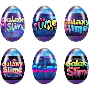 6 Pcs Easter Galaxy Slime Eggs Stress Relief Toys for Kids Boys Girls Easter Basket Stuffers Eggs Fillers Party Favors Gifts