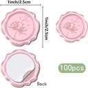 CRASPIRE 100pcs Dandelion Wax Seal Stickers Pink Decoration Stickers Retro Self Adhesive Envelope Sealing Label Decal for Wedding Invitation Envelope Decor Birthday Party Craft Scrapbook DIY